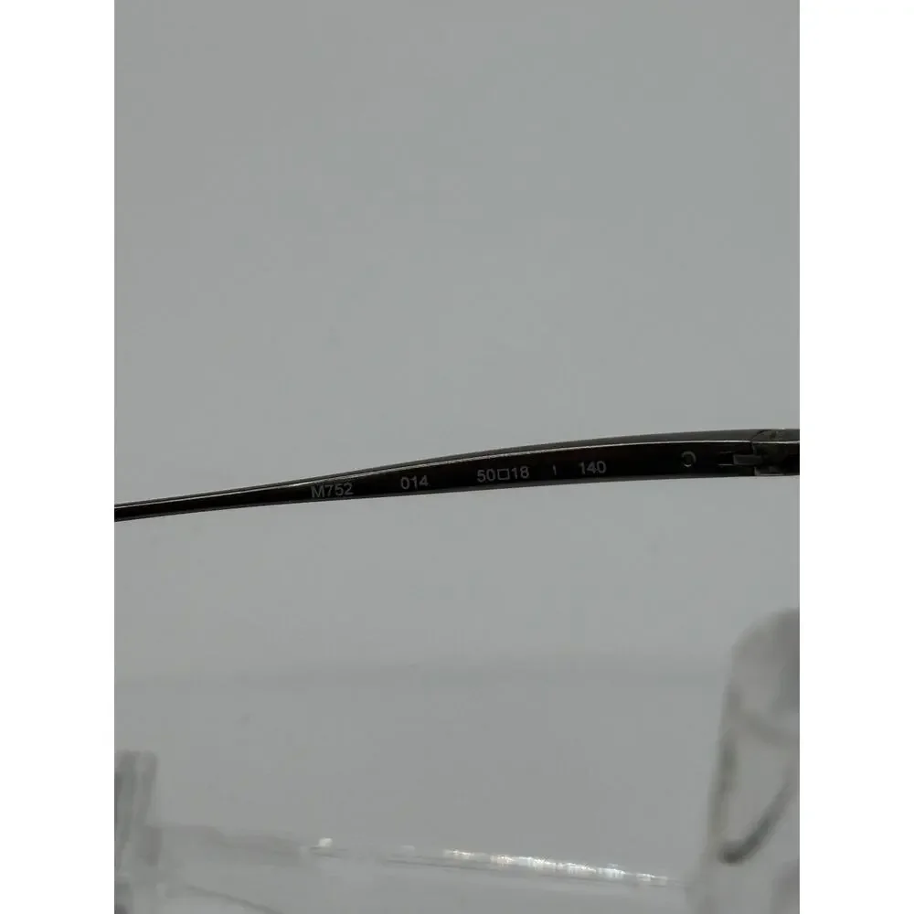 Marchon M752 014 Eyeglasses Gunmetal Rectangle Metal Frames 50-18-140